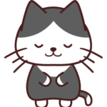 お辞儀をする猫/ハチワレ